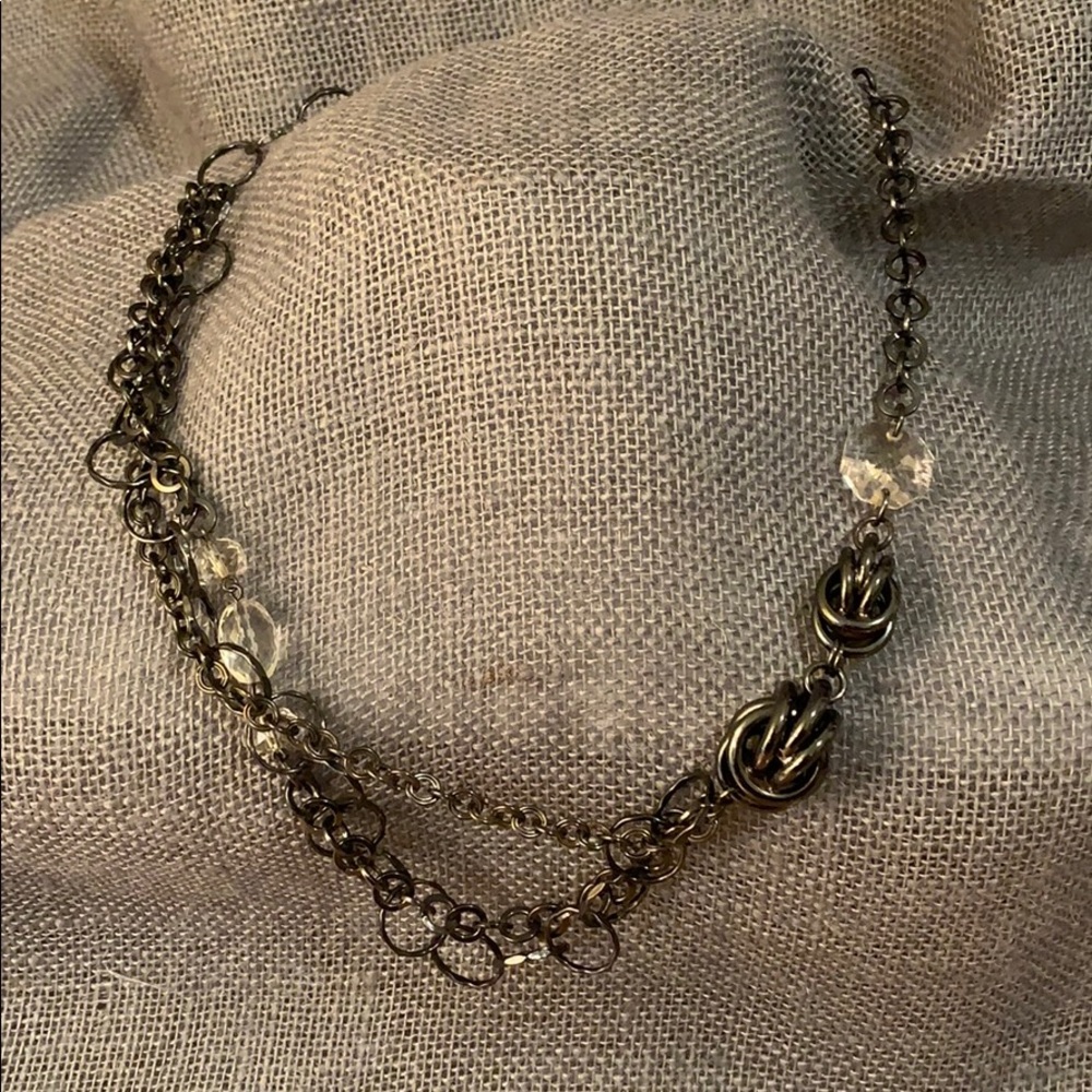 👁 gunmetal chain layered necklace (lightweight!)